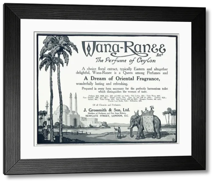 Framed Print : Advert for Wana Ranee - Oriental Fragrance 1920 Framed Print : Advert for Wana Ranee - Oriental Fragrance 1920
