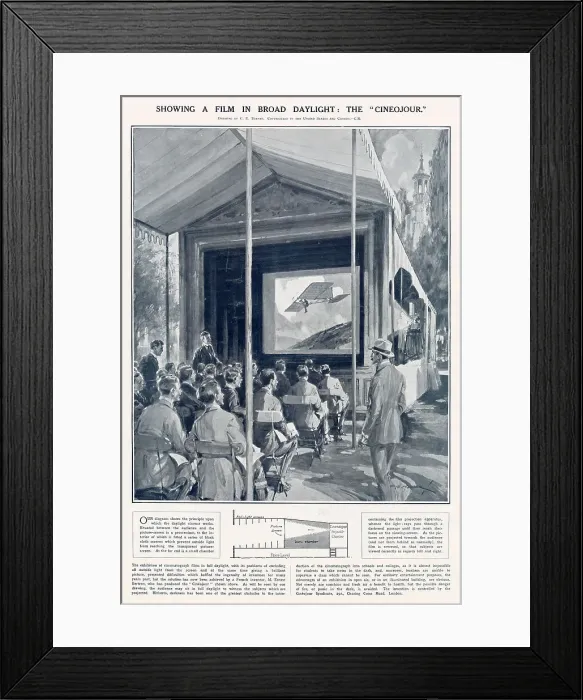 Framed Print : The French inventor M Ernest Bertron who produced the Cineojour, using apparatus which projected film onto a screen. Date: 1922 Framed Print : The French inventor M Ernest Bertron who produced the Cineojour, using apparatus which projected film onto a screen. Date: 1922