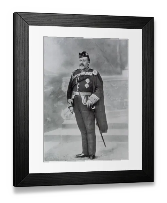Framed Print : Albert Edward, Prince of Wales (later Edward VII) as the Colonel, Gordon Highlanders. Date: circa 1889 Framed Print : Albert Edward, Prince of Wales (later Edward VII) as the Colonel, Gordon Highlanders. Date: circa 1889