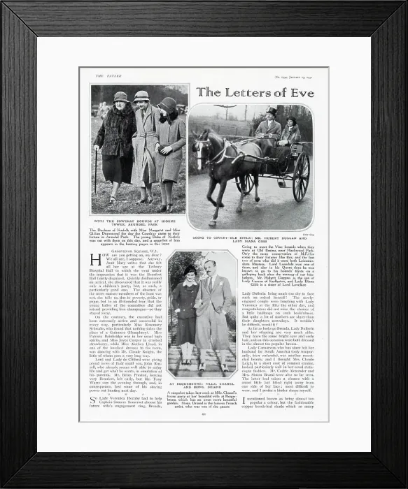 Framed Print : Page from The Tatler, 13th January 1932: The Letters of Eve Framed Print : Page from The Tatler, 13th January 1932: The Letters of Eve