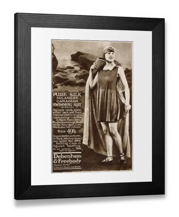 Framed Print : Advert for Debenham & Freebody - women's swimwear 1924 Framed Print : Advert for Debenham & Freebody - women's swimwear 1924