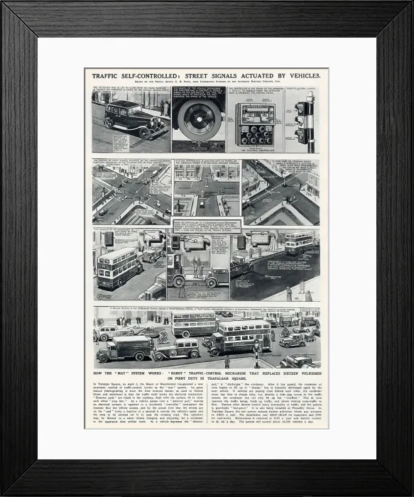 Framed Print : Traffic Self Controlled Street Signals 1933 Framed Print : Traffic Self Controlled Street Signals 1933