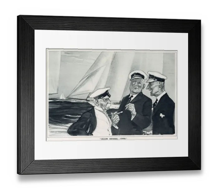 Framed Print : Leaves from Life: a New Series of Studies by Edmund Blampied. Cowes week, sailing regatta held yearly in August, between southern England and the Isle of Wight