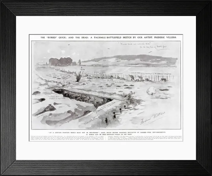 Framed Print : WW1 - The ?Buried? Quick; and the Dead - battlefield sketch Framed Print : WW1 - The ?Buried? Quick; and the Dead - battlefield sketch