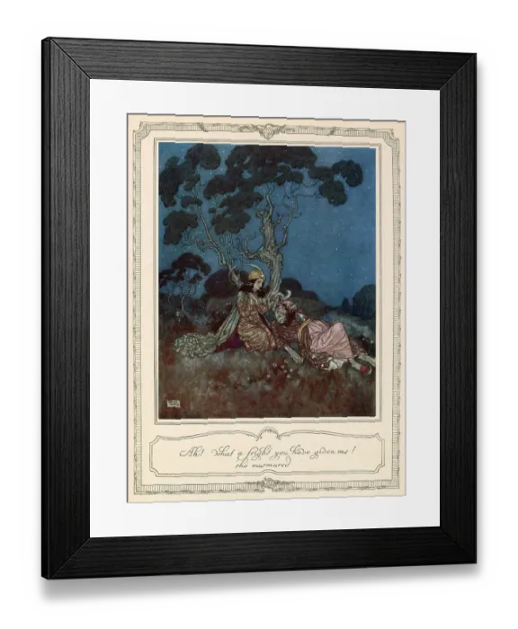 Framed Print : Ah! What a fright you have given me she murmured. Scene from Beauty and the Beast illustrated by Edmund Dulac. Date: 1911 Framed Print : Ah! What a fright you have given me she murmured. Scene from Beauty and the Beast illustrated by Edmund Dulac. Date: 1911