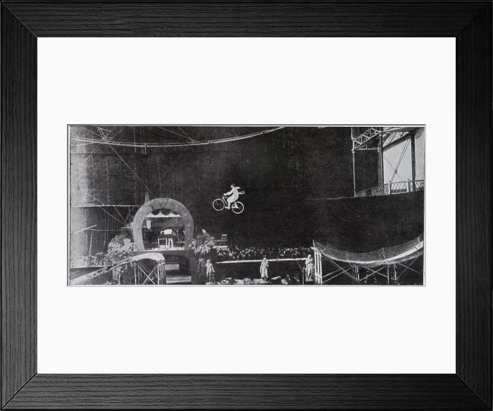 Framed Print : Latest sensation at the Crystal Palace, French Mademoiselle Dutrien (le fleche humaine), the human arrow, performing at Crystal Palace, London Framed Print : Latest sensation at the Crystal Palace, French Mademoiselle Dutrien (le fleche humaine), the human arrow, performing at Crystal Palace, London