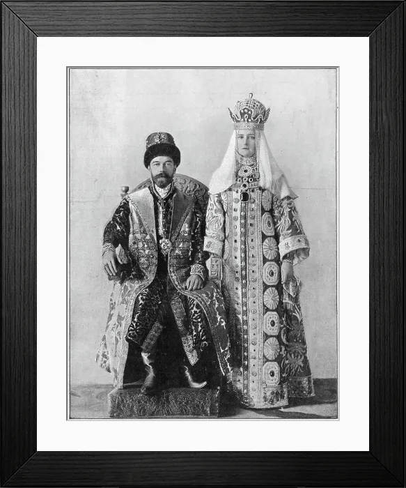 Framed Print : Tsar - Nicholas II of Russia (1868 - 1918) and Tsaritsa - Alexandra Feodorovna (1872 - 1918) at the fancy-dress ball was a lavish affair, held over two day to celebrate the bicentenary of the city of St. Petersburg, at the Winter Palace Framed Print : Tsar - Nicholas II of Russia (1868 - 1918) and Tsaritsa - Alexandra Feodorovna (1872 - 1918) at the fancy-dress ball was a lavish affair, held over two day to celebrate the bicentenary of the city of St. Petersburg, at the Winter Palace
