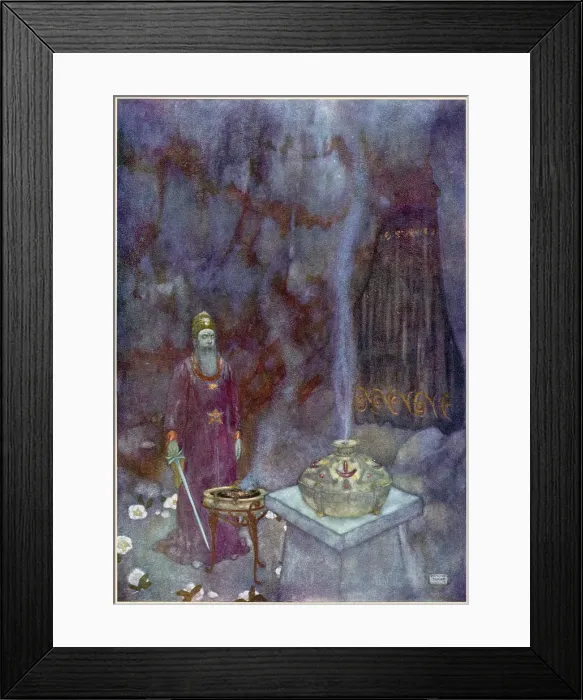 Framed Print : The Tempest by William Shakespeare. Act V, scene I. Prospero: Graves at my command have waked their sleepers. Illustration by Edmund Dulac. Date: 1908 Framed Print : The Tempest by William Shakespeare. Act V, scene I. Prospero: Graves at my command have waked their sleepers. Illustration by Edmund Dulac. Date: 1908