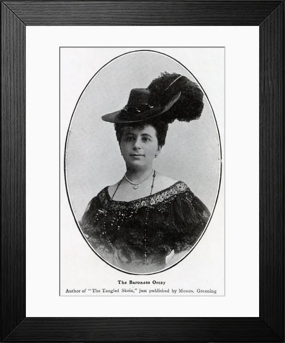 Framed Print : Baroness Emma Orczy (1865 - 1947), usually known as Baroness Orczy. Hungarian-born British novelist and playwright, best known for her series of novels featuring the Scarlet Pimpernel. Date: 1907 Framed Print : Baroness Emma Orczy (1865 - 1947), usually known as Baroness Orczy. Hungarian-born British novelist and playwright, best known for her series of novels featuring the Scarlet Pimpernel. Date: 1907