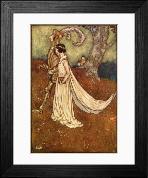 Framed Print : Of course the dear Princess...wore the great opal on the day that she was married. Scene from the story, The Making of the Opal, illustrated by Edmund Dulac. Date: 1913 Framed Print : Of course the dear Princess...wore the great opal on the day that she was married. Scene from the story, The Making of the Opal, illustrated by Edmund Dulac. Date: 1913