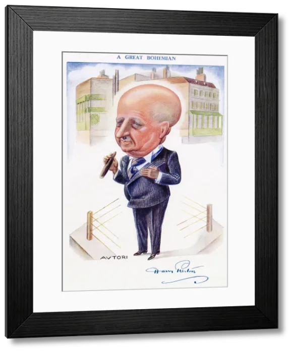 Framed Print : Sir Harry Preston (1860 - 1936), hotel magnate, philanthropist and sports entrepreneur, caricatured by Autori in The Tatler in 1932 Framed Print : Sir Harry Preston (1860 - 1936), hotel magnate, philanthropist and sports entrepreneur, caricatured by Autori in The Tatler in 1932