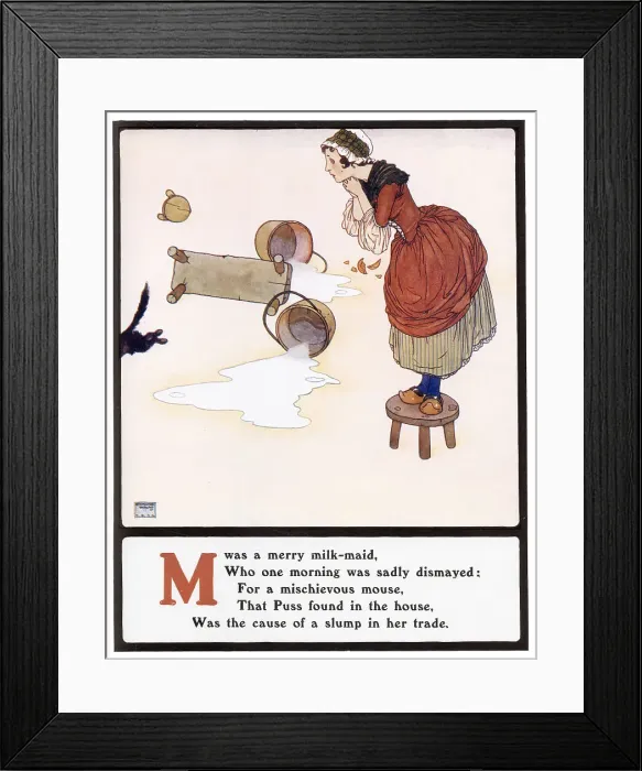 Framed Print : M was a merry milk-maid Framed Print : M was a merry milk-maid