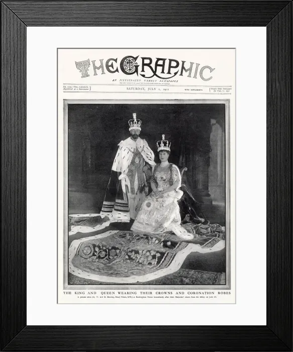 Framed Print : King George V and Queen Mary Wearing Coronation Robes 1911 Framed Print : King George V and Queen Mary Wearing Coronation Robes 1911