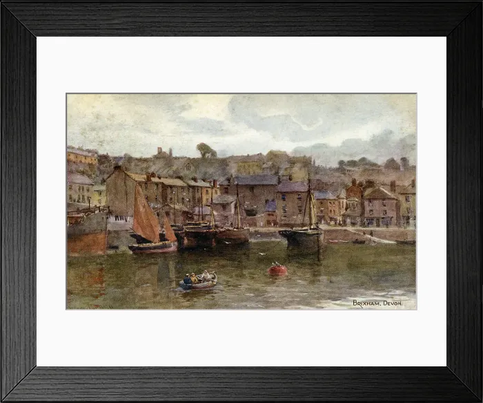 Framed Print : Brixham, Devon, England - The Harbour Date: 1924 Framed Print : Brixham, Devon, England - The Harbour Date: 1924