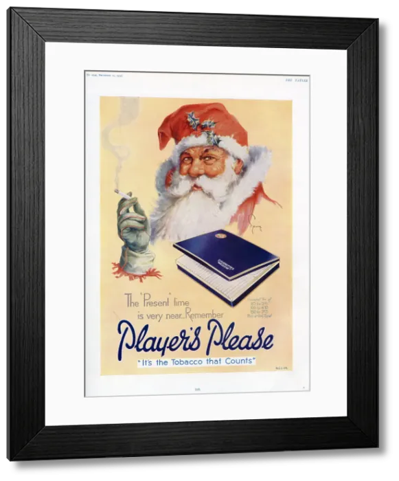 Framed Print : Father Christmas in Players advert Framed Print : Father Christmas in Players advert