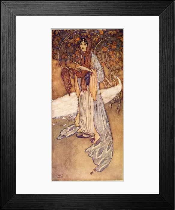 Framed Print : The Arabian Nights. Illustration by Edmund Dulac.Scheherazade, the heroine of the Thousand and One Nights. Date: 1907 Framed Print : The Arabian Nights. Illustration by Edmund Dulac.Scheherazade, the heroine of the Thousand and One Nights. Date: 1907
