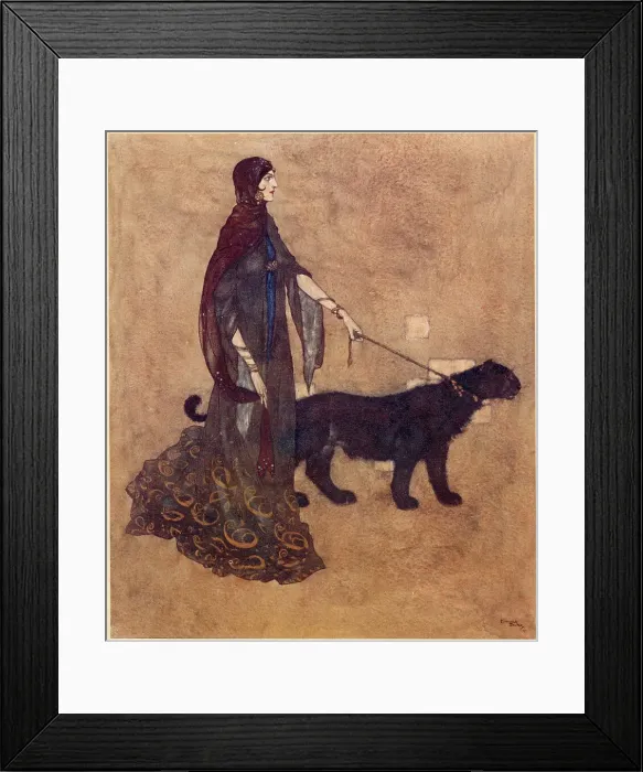 Framed Print : The Arabian Nights, illustration by Edmund Dulac. The Story of the King of the Ebony Isles. The Queen of the Ebony Isles. Date: 1907 Framed Print : The Arabian Nights, illustration by Edmund Dulac. The Story of the King of the Ebony Isles. The Queen of the Ebony Isles. Date: 1907