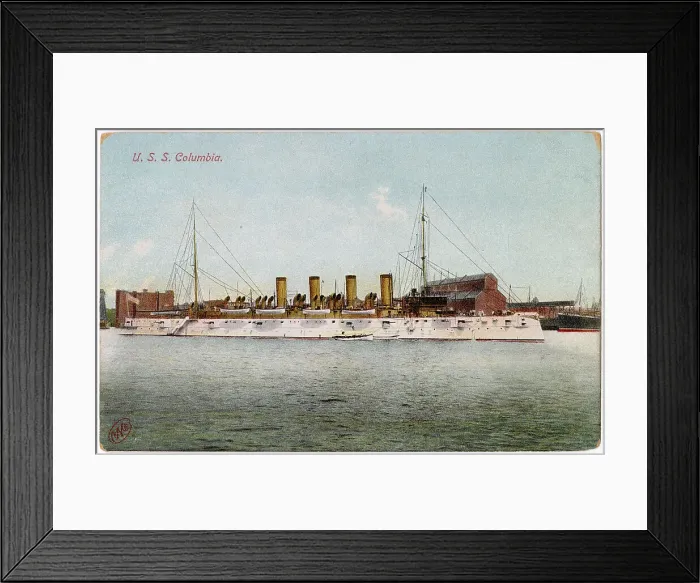 Framed Print : American protected cruiser USS Columbia, C12, commissioned 1894 Date: circa 1906 Framed Print : American protected cruiser USS Columbia, C12, commissioned 1894 Date: circa 1906