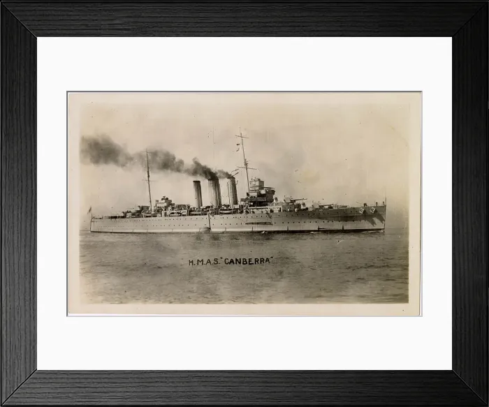 Framed Print : HMAS Canberra Kent Class cruiser D33, commissioned 1928 Date: 1923