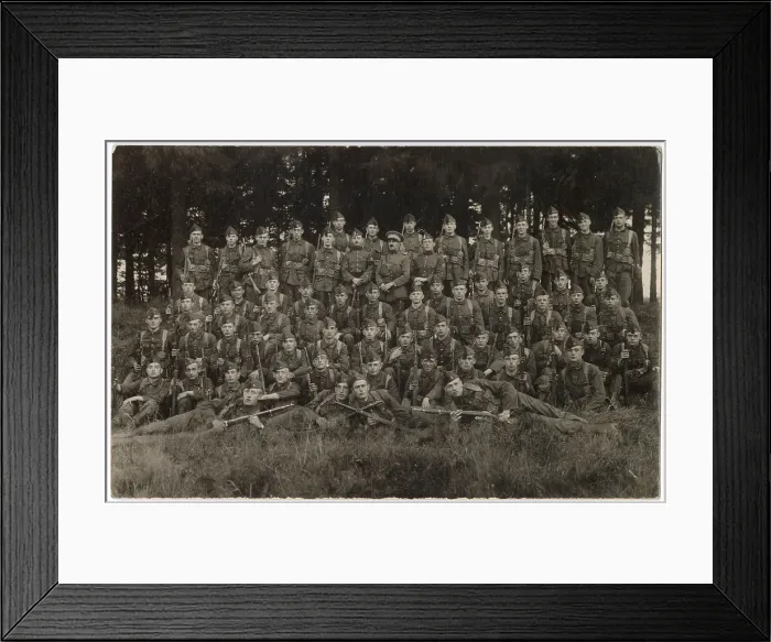 Framed Print : Group photo, Belgian Army 8th Regiment of Line, WW1 Date: circa 1914-1918 Framed Print : Group photo, Belgian Army 8th Regiment of Line, WW1 Date: circa 1914-1918