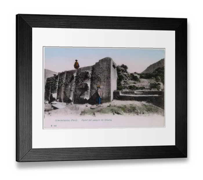Framed Print : Wall of the Six Monoliths, Ollanta Palace, Ollantaytambo, Inca archaeological site in Peru, South America Date: circa 1905 Framed Print : Wall of the Six Monoliths, Ollanta Palace, Ollantaytambo, Inca archaeological site in Peru, South America Date: circa 1905