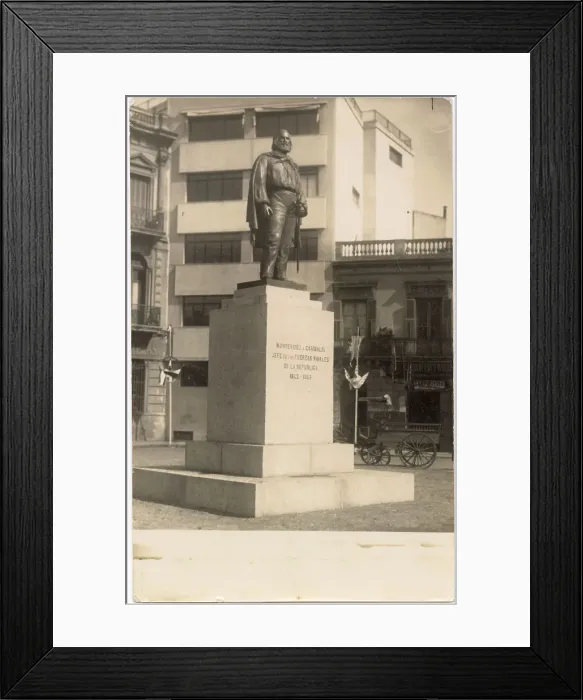 Framed Print : Giuseppe Garibaldi monument, Montevideo, Uruguay, South America. Garibaldi lived in Montevideo for a time, and took part in the Uruguayan Civil War from 1842 to 1848 as a naval leader. Date: circa 1920 Framed Print : Giuseppe Garibaldi monument, Montevideo, Uruguay, South America. Garibaldi lived in Montevideo for a time, and took part in the Uruguayan Civil War from 1842 to 1848 as a naval leader. Date: circa 1920