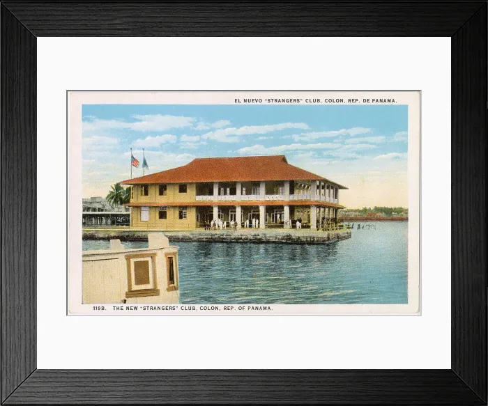 Framed Print : New Strangers Club, Colon, Republic of Panama Date: 1924 Framed Print : New Strangers Club, Colon, Republic of Panama Date: 1924