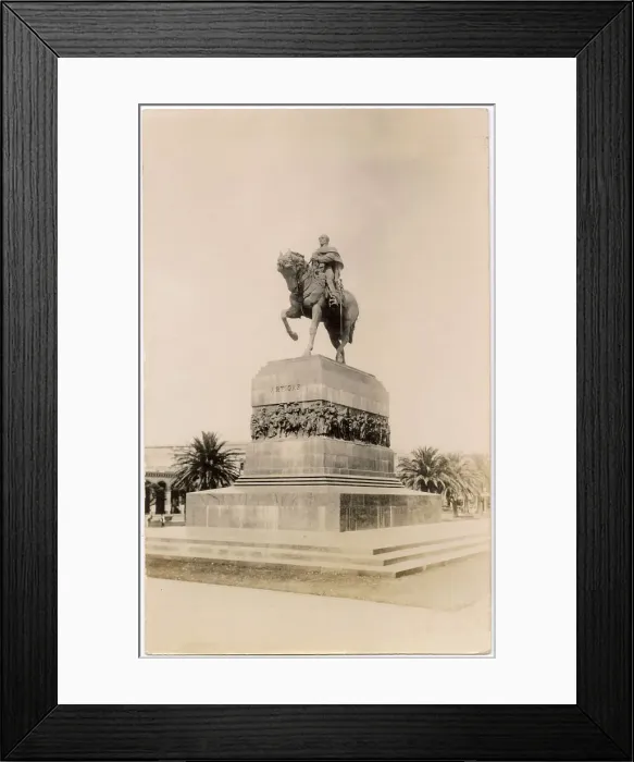 Framed Print : General Jose Artigas equestrian statue, monument and mausoleum, Plaza Independencia, Montevideo, Uruguay, South America. Date: circa 1920 Framed Print : General Jose Artigas equestrian statue, monument and mausoleum, Plaza Independencia, Montevideo, Uruguay, South America. Date: circa 1920
