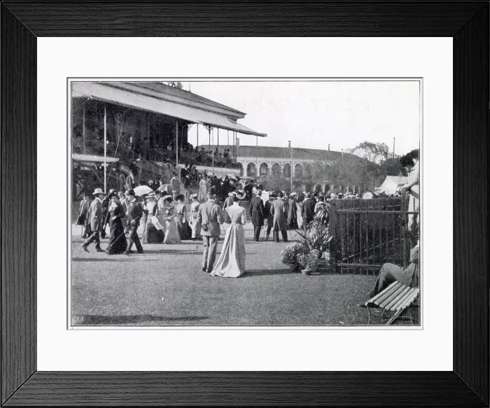 Framed Print : Racegoers at Shanghai Racecourse, China Date: circa 1900
