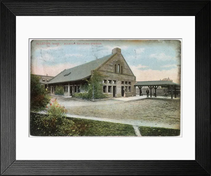 Framed Print : Railway Station (opened in 1887), Allston, Boston, Mass, USA Date: circa 1900s Framed Print : Railway Station (opened in 1887), Allston, Boston, Mass, USA Date: circa 1900s