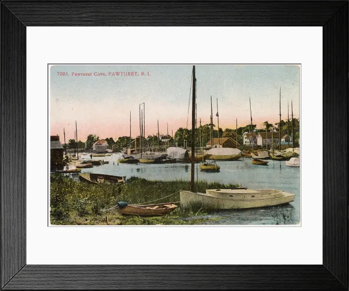Framed Print : Pawtuxet Cove and Marina, Pawtuxet, Rhode Island, USA - nine miles south of Pawtucket. Date: circa 1908 Framed Print : Pawtuxet Cove and Marina, Pawtuxet, Rhode Island, USA - nine miles south of Pawtucket. Date: circa 1908