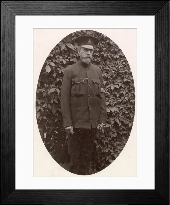 Framed Print : Portrait of a man in uniform, WW1, possibly serving as a special constable. Date: 1916 Framed Print : Portrait of a man in uniform, WW1, possibly serving as a special constable. Date: 1916