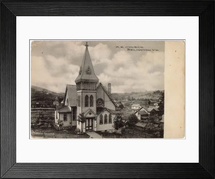 Framed Print : M.E. Church, Belington, Barbour County, West Virginia, USA Date: circa 1910 Framed Print : M.E. Church, Belington, Barbour County, West Virginia, USA Date: circa 1910