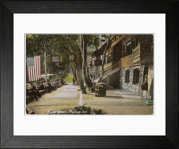 Framed Print : Alpine Tavern, Mount Lowe, Los Angeles County, California, USA Date: circa 1910 Framed Print : Alpine Tavern, Mount Lowe, Los Angeles County, California, USA Date: circa 1910