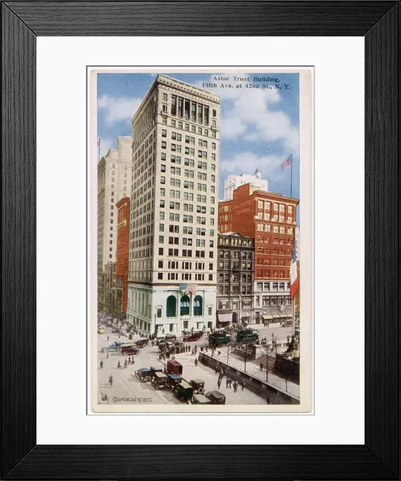 Framed Print : Astor Trust Building, corner of Fifth Avenue and 42nd Street, New York City, USA Date: circa 1915 Framed Print : Astor Trust Building, corner of Fifth Avenue and 42nd Street, New York City, USA Date: circa 1915