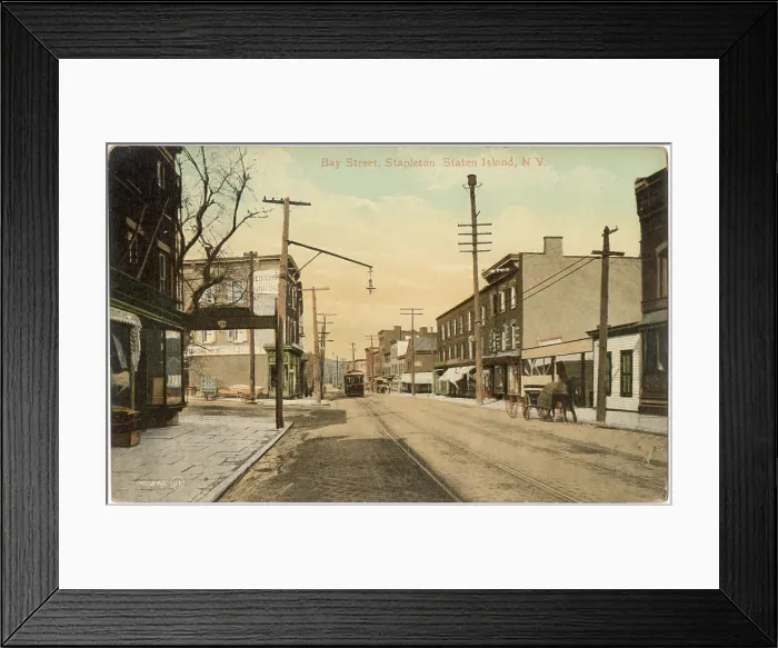 Framed Print : Bay Street, Stapleton, Staten Island, New York, USA Date: circa 1908