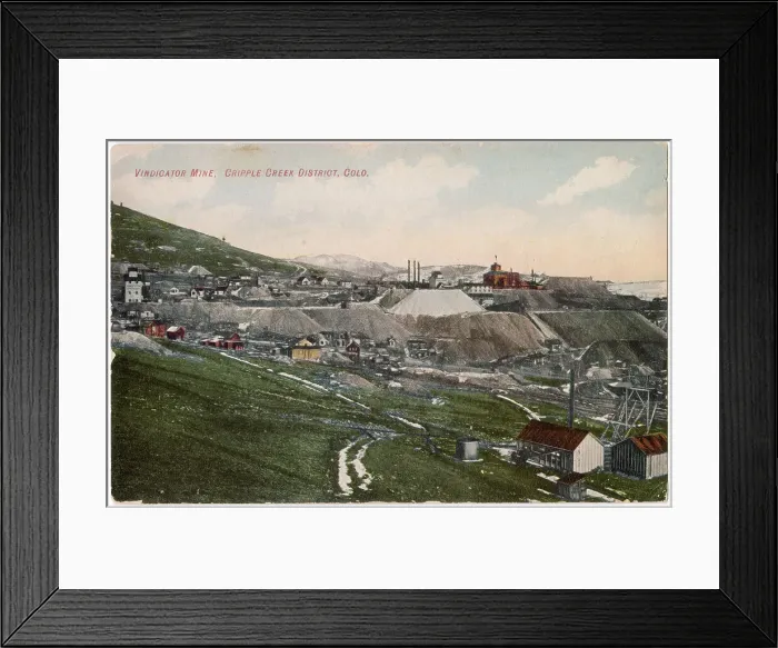 Framed Print : Vindicator Mine and Little Mine (red building), Independence township near Victor, Cripple Creek district, Colorado, USA Date: circa 1906 Framed Print : Vindicator Mine and Little Mine (red building), Independence township near Victor, Cripple Creek district, Colorado, USA Date: circa 1906
