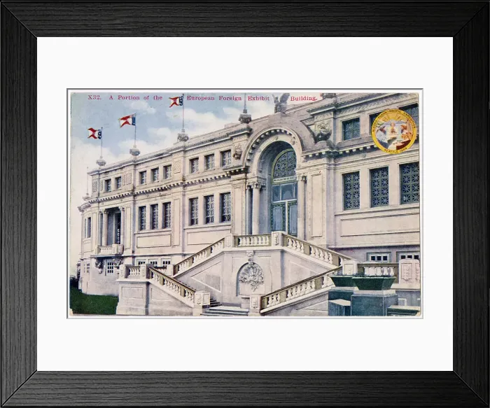 Framed Print : Part of the European Foreign Exhibit Building, Alaska Yukon Pacific Exposition, Seattle, Washington, USA Date: 1909 Framed Print : Part of the European Foreign Exhibit Building, Alaska Yukon Pacific Exposition, Seattle, Washington, USA Date: 1909