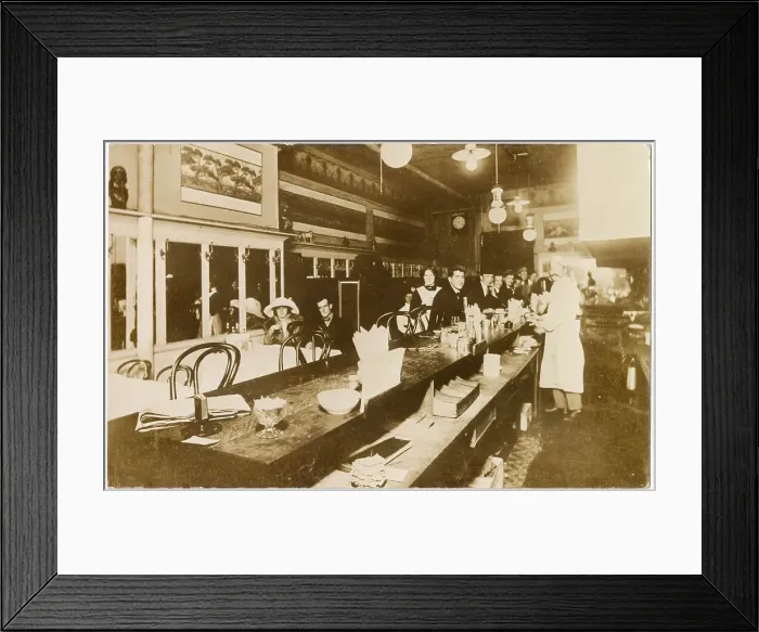 Framed Print : People in a cafe / bar, Seattle, Washington, USA Date: 1913 Framed Print : People in a cafe / bar, Seattle, Washington, USA Date: 1913