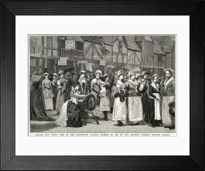 Framed Print : Bazaar and fancy fair in Dublin, 1882 Framed Print : Bazaar and fancy fair in Dublin, 1882
