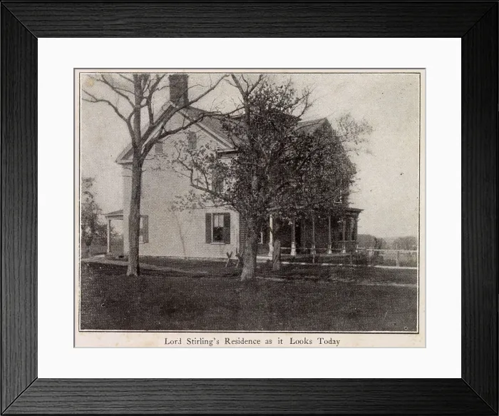 Framed Print : Lord Stirling's Residence, Basking Ridge, Somerset County, New Jersey, USA - property of General William Alexander, Lord Stirling. Date: circa 1900 Framed Print : Lord Stirling's Residence, Basking Ridge, Somerset County, New Jersey, USA - property of General William Alexander, Lord Stirling. Date: circa 1900