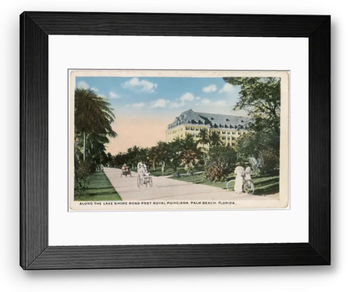 Framed Print : Lake Shore Road and Royal Poinciana Hotel, Palm Beach, Florida, USA Date: circa 1908 Framed Print : Lake Shore Road and Royal Poinciana Hotel, Palm Beach, Florida, USA Date: circa 1908