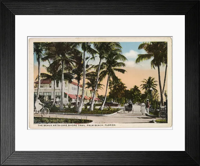 Framed Print : Beaux Arts Lake Shore Trail, Palm Beach, Florida, USA Date: circa 1908 Framed Print : Beaux Arts Lake Shore Trail, Palm Beach, Florida, USA Date: circa 1908