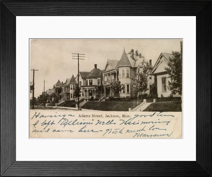 Framed Print : Adams Street, Jackson, Mississippi, USA - Victorian residences Date: circa 1900s Framed Print : Adams Street, Jackson, Mississippi, USA - Victorian residences Date: circa 1900s
