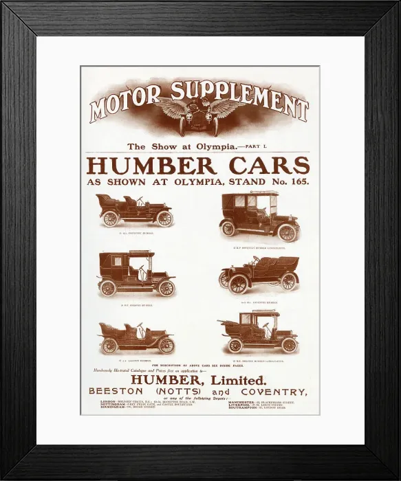 Framed Print : Advert for Humber Cars 1907 Framed Print : Advert for Humber Cars 1907