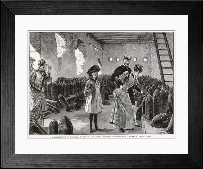 Framed Print : Tourists inspecting shells in the Ras-El-Tin fort Framed Print : Tourists inspecting shells in the Ras-El-Tin fort