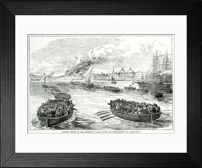 Framed Print : Landing troops at the Khedive?s palace at Alexandria Framed Print : Landing troops at the Khedive?s palace at Alexandria