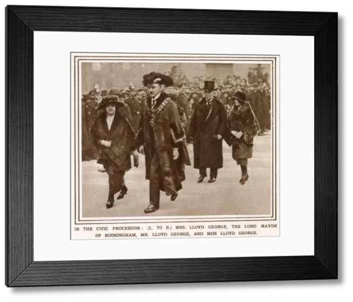 Framed Print : David Lloyd George campaigning in Birmingham Framed Print : David Lloyd George campaigning in Birmingham