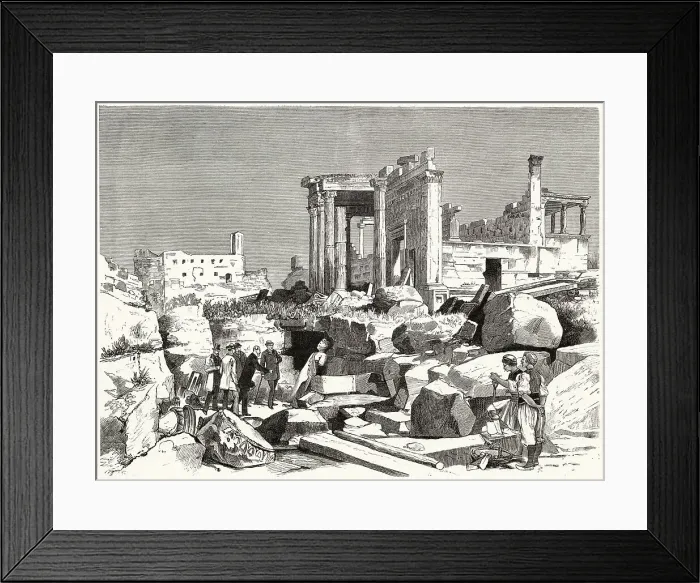 Framed Print : Excavations on the Acropolis viewed by George I of Greece Framed Print : Excavations on the Acropolis viewed by George I of Greece