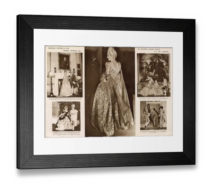 Framed Print : Two page spread from The Sketch reporting on the Georgian Ball and Fete Champetre at Osterley Park in July 1939 Framed Print : Two page spread from The Sketch reporting on the Georgian Ball and Fete Champetre at Osterley Park in July 1939